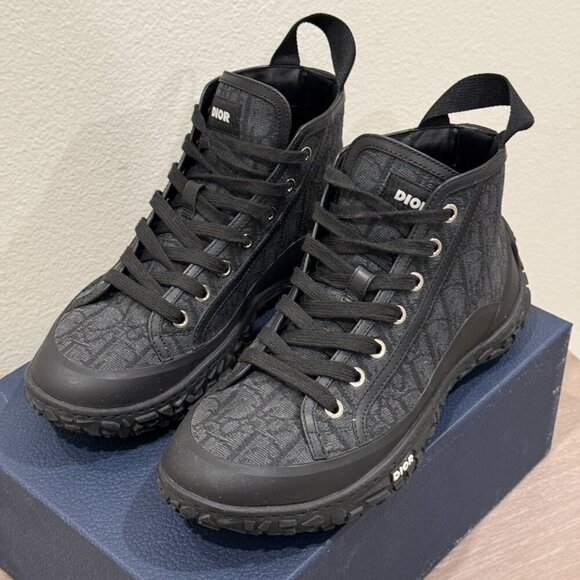 DIOR B28 HIGH BLACK/DARK GRAY SNEAKERS - Picture 2 of 11